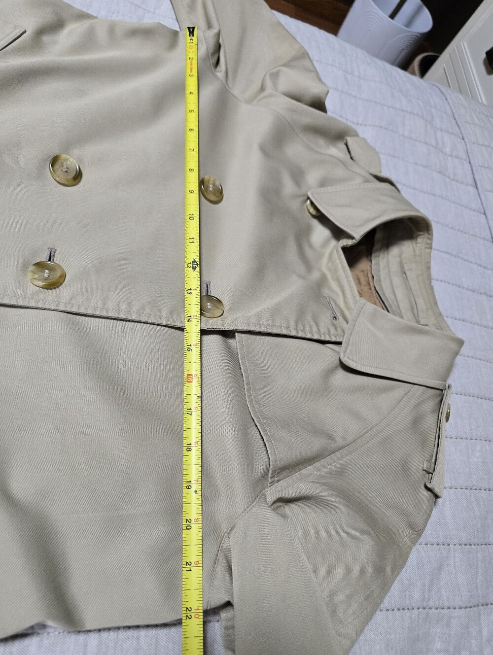 Vintage Burberry Beige Plaid Lined Trench Coat, With Removable Liner - Picture 9 of 10